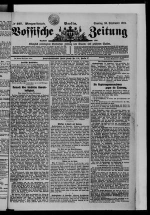 Vossische Zeitung vom 29.09.1912