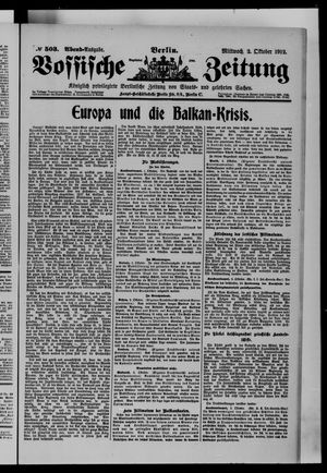 Vossische Zeitung vom 02.10.1912