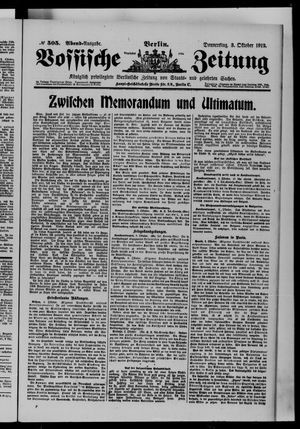Vossische Zeitung vom 03.10.1912