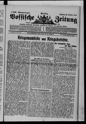 Vossische Zeitung on Oct 20, 1912