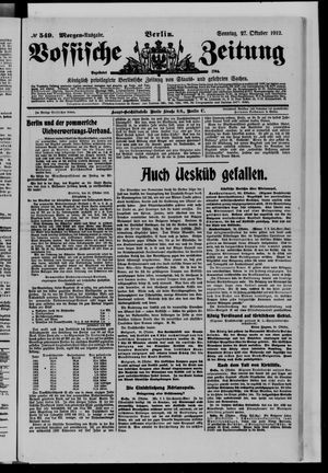 Vossische Zeitung vom 27.10.1912