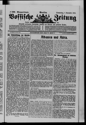 Vossische Zeitung vom 07.11.1912
