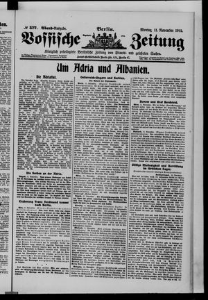 Vossische Zeitung vom 11.11.1912