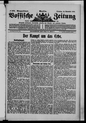 Vossische Zeitung vom 12.11.1912
