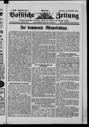 Vossische Zeitung vom 12.11.1912