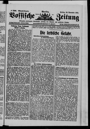 Vossische Zeitung vom 22.11.1912