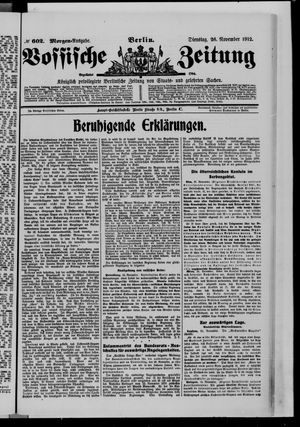 Vossische Zeitung vom 26.11.1912