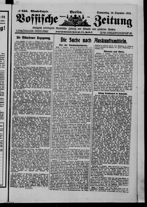 Vossische Zeitung vom 19.12.1912