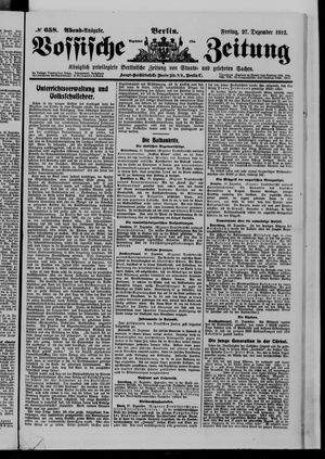 Vossische Zeitung vom 27.12.1912