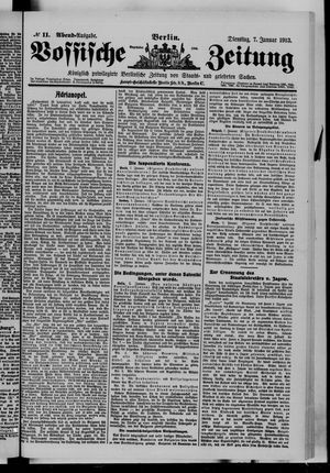 Vossische Zeitung vom 07.01.1913
