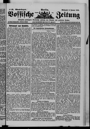 Vossische Zeitung vom 08.01.1913