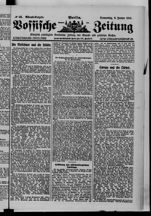 Vossische Zeitung on Jan 9, 1913