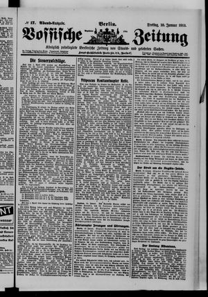 Vossische Zeitung vom 10.01.1913