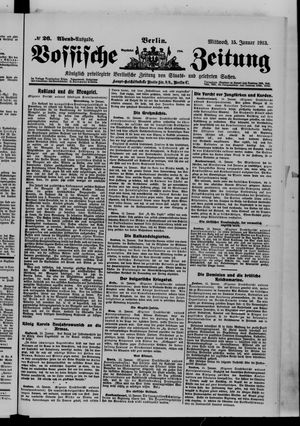 Vossische Zeitung on Jan 15, 1913