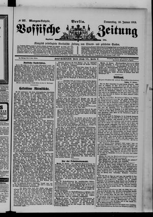 Vossische Zeitung vom 16.01.1913