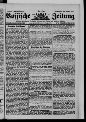 Vossische Zeitung on Jan 30, 1913