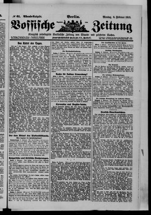 Vossische Zeitung vom 03.02.1913