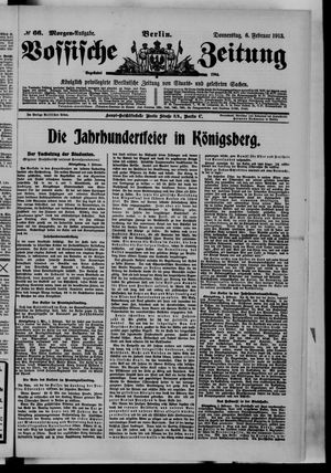 Vossische Zeitung vom 06.02.1913