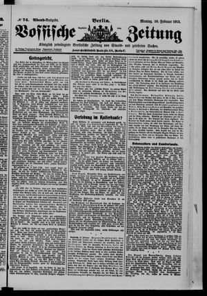 Vossische Zeitung vom 10.02.1913