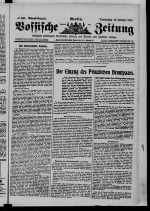 Vossische Zeitung on Feb 13, 1913