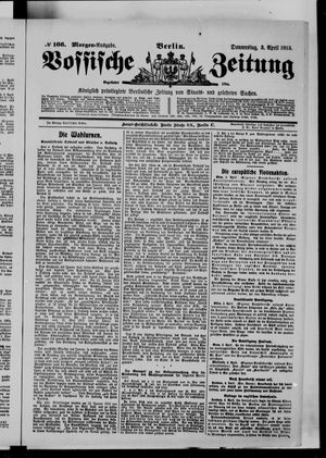 Vossische Zeitung vom 03.04.1913