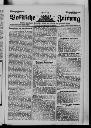 Vossische Zeitung vom 07.04.1913