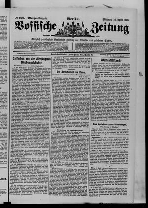 Vossische Zeitung on Apr 16, 1913