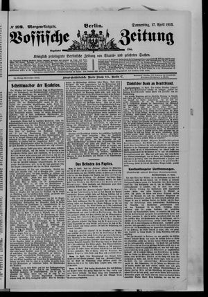Vossische Zeitung vom 17.04.1913