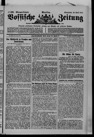 Vossische Zeitung on Apr 19, 1913