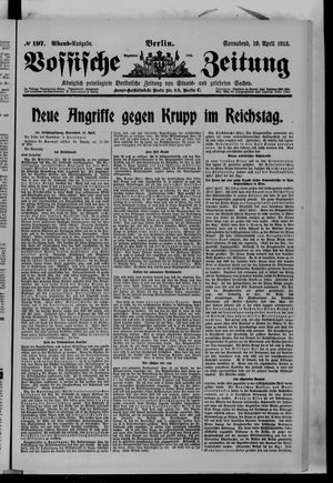 Vossische Zeitung on Apr 19, 1913