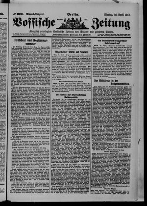 Vossische Zeitung vom 21.04.1913
