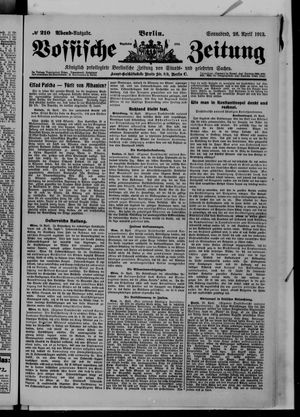 Vossische Zeitung vom 26.04.1913