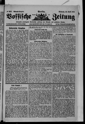 Vossische Zeitung vom 30.04.1913