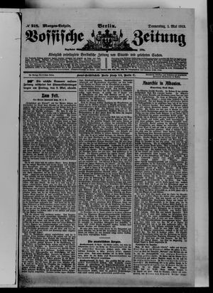 Vossische Zeitung vom 01.05.1913