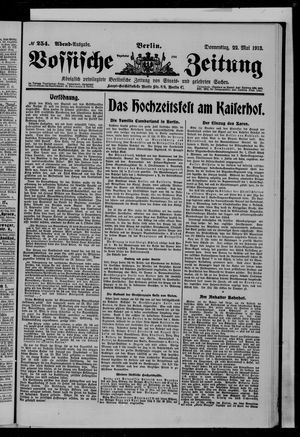 Vossische Zeitung on May 22, 1913