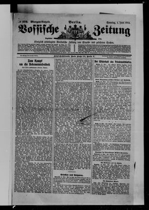 Vossische Zeitung vom 01.06.1913