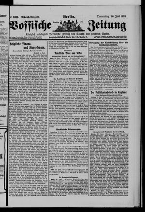 Vossische Zeitung vom 26.06.1913