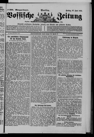 Vossische Zeitung on Jun 27, 1913