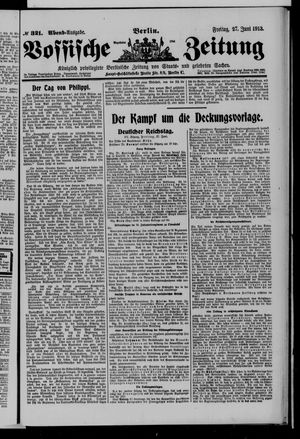 Vossische Zeitung on Jun 27, 1913