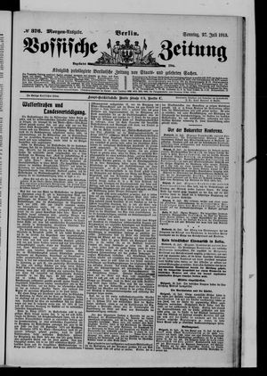 Vossische Zeitung vom 27.07.1913