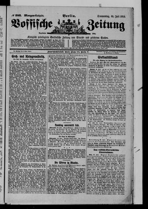 Vossische Zeitung on Jul 31, 1913