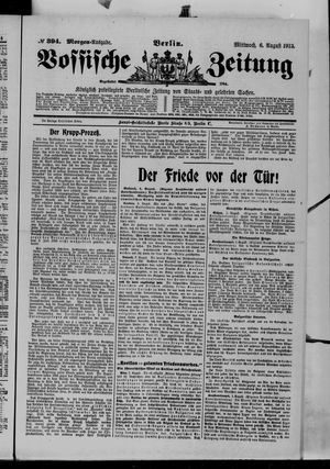 Vossische Zeitung vom 06.08.1913