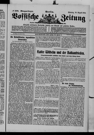 Vossische Zeitung on Aug 10, 1913
