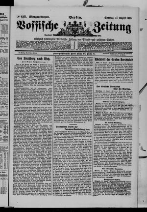 Vossische Zeitung vom 17.08.1913