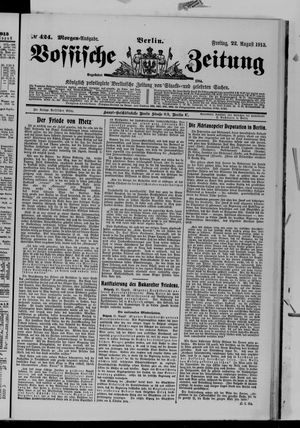 Vossische Zeitung on Aug 22, 1913