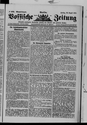 Vossische Zeitung vom 22.08.1913