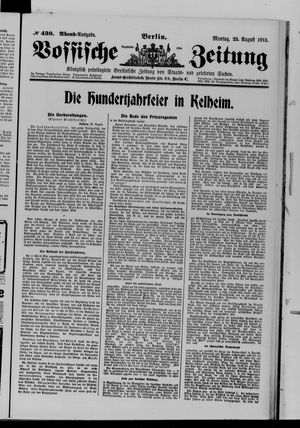 Vossische Zeitung vom 25.08.1913