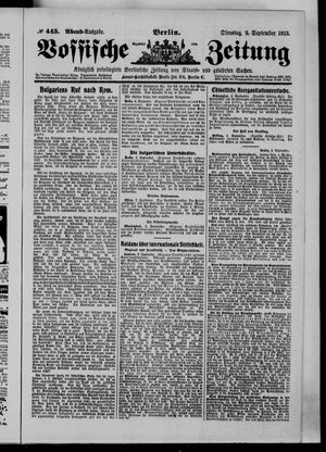 Vossische Zeitung vom 02.09.1913