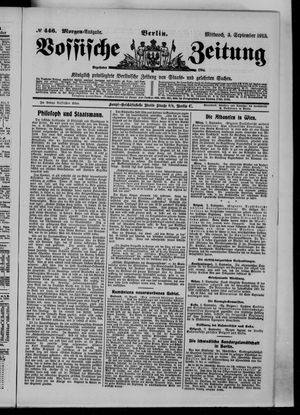Vossische Zeitung vom 03.09.1913