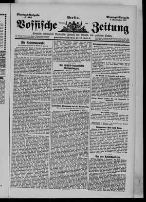 Vossische Zeitung vom 08.09.1913